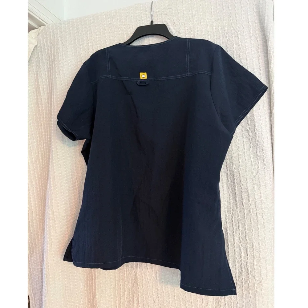 Wonder Wink Scrub Set Womens XL Navy Blue  V-Neck Cargo Pants